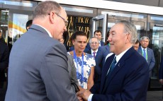 Қазақстан Президенті Монако Князі ІІ Альбермен бірге Монако Княздігінің ұлттық павильонын аралап көрді