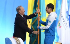 Participation in the ceremony of lighting the fire of the 28th World Winter Universiade-2017
