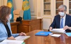 Глава государства заслушал отчет председателя Агентства по регулированию и развитию финансового рынка Мадины Абылкасымовой