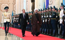 Meeting with the Islamic Republic of Iran President Hassan Rouhani, who arrived in Kazakhstan on official visit