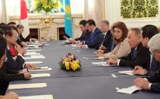 Meeting with members of the Kazakhstan-Japan Friendship Parliamentary League headed by Chairman Takeo Kawamura