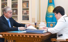 Глава государства принял председателя Счетного комитета по контролю за исполнением республиканского бюджета Наталью Годунову